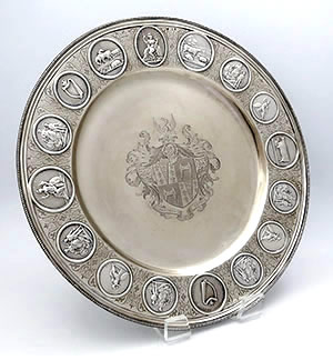 Irish antique silver charger by John Smyth for the Duke of Somerset Dublin 1869